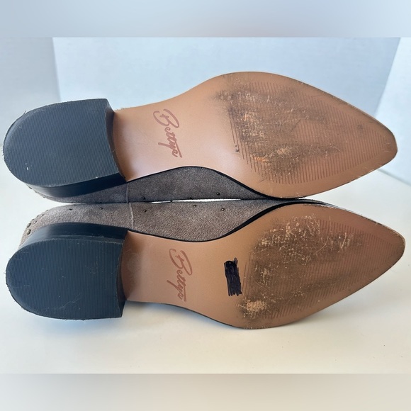 Bettye Frederika Grey Taupe Zip Up Ankle Boots Booties Size 6.5 - Picture 7 of 9